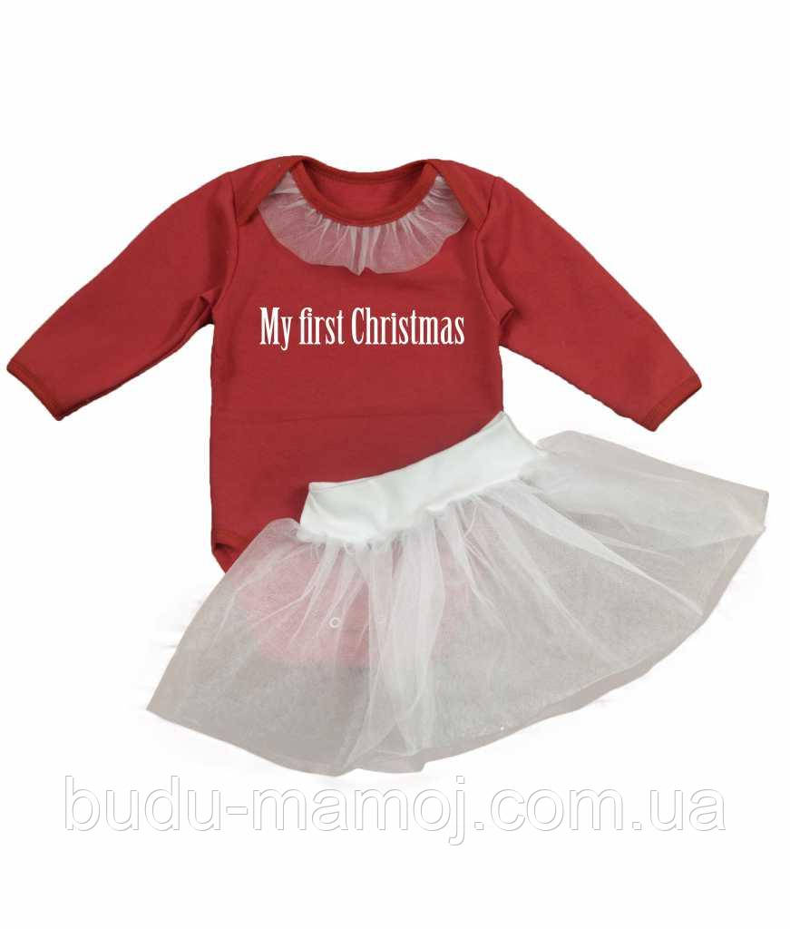 Новорічний комплект боді та спідничка різні розміри