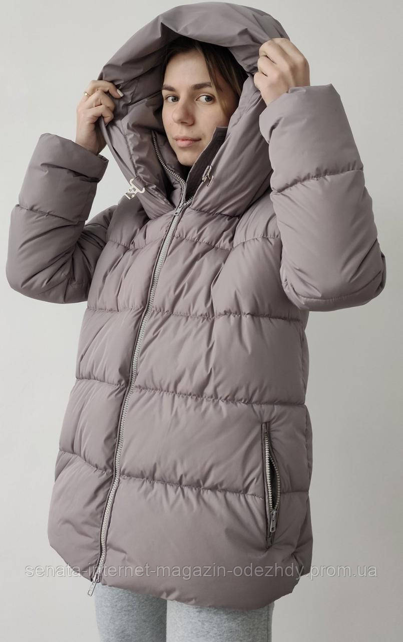 Зимняя женская куртка на пуху. Светоотражающий, 42, L - фото 1 - id-p1518455441