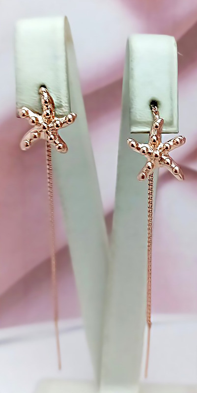 Сери протяжки бульут. Висота сережки 9.0 см завширшки 12 мм.