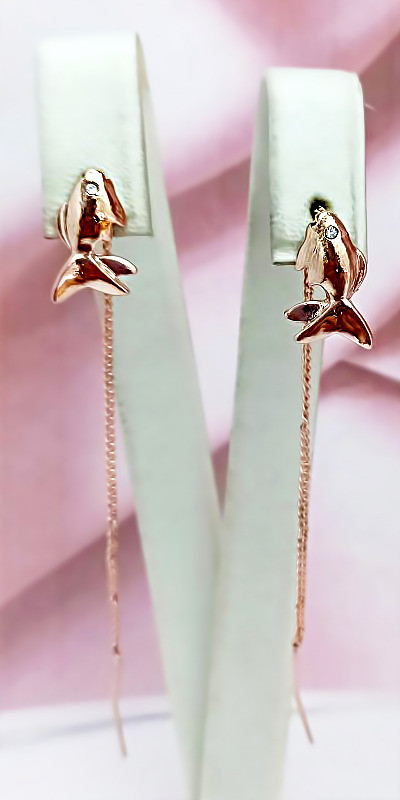 Сери протяжки бульут. Висота сережки 9.0 см ширина 4 мм.