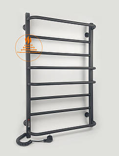 Електрична рушникосушка Flyme EF 800L (терморегулятор + таймер) колір чорний / ліва