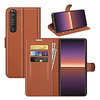 Чохол Fiji Luxury для Sony Xperia 1 III (XQ-BC72) книжка коричневий
