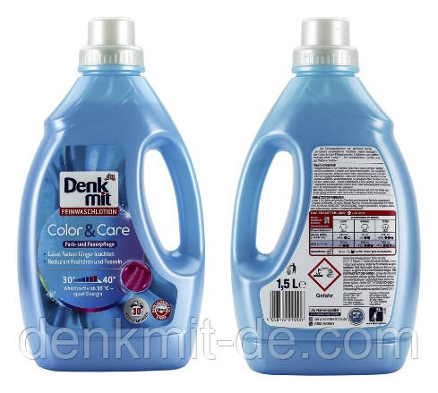 Безфосфатний гель для прання кольорової білизни Denkmit Color&Care (30 прань)1500 мл