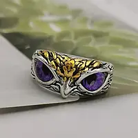 Уникальное кольцо Сокол, Ястреб, Сова фиолетовые глаза кольцо в виде птицы новинка ручная работа регулируемый