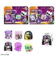 Герои Monster High Minis QA8001 (144шт/2) в компл. 3 фигурки, 2 вида, на планш. 24,5*18см