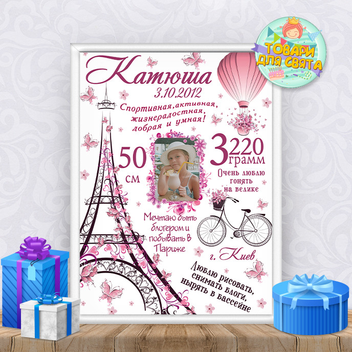 Постер досягнень "Париж" у французькому стилі