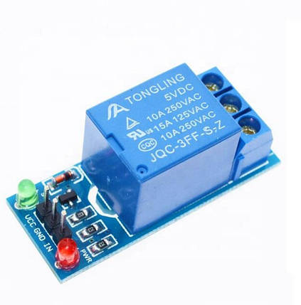 Реле модуль 5VDC 10А 250VAC High Level JQC-3FF-S-Z, фото 2