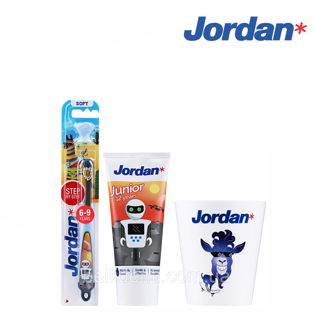 Набір Jordan Junior 6-12 років (зубна паста 50 мл+зубна щітка+стаканчик) робот