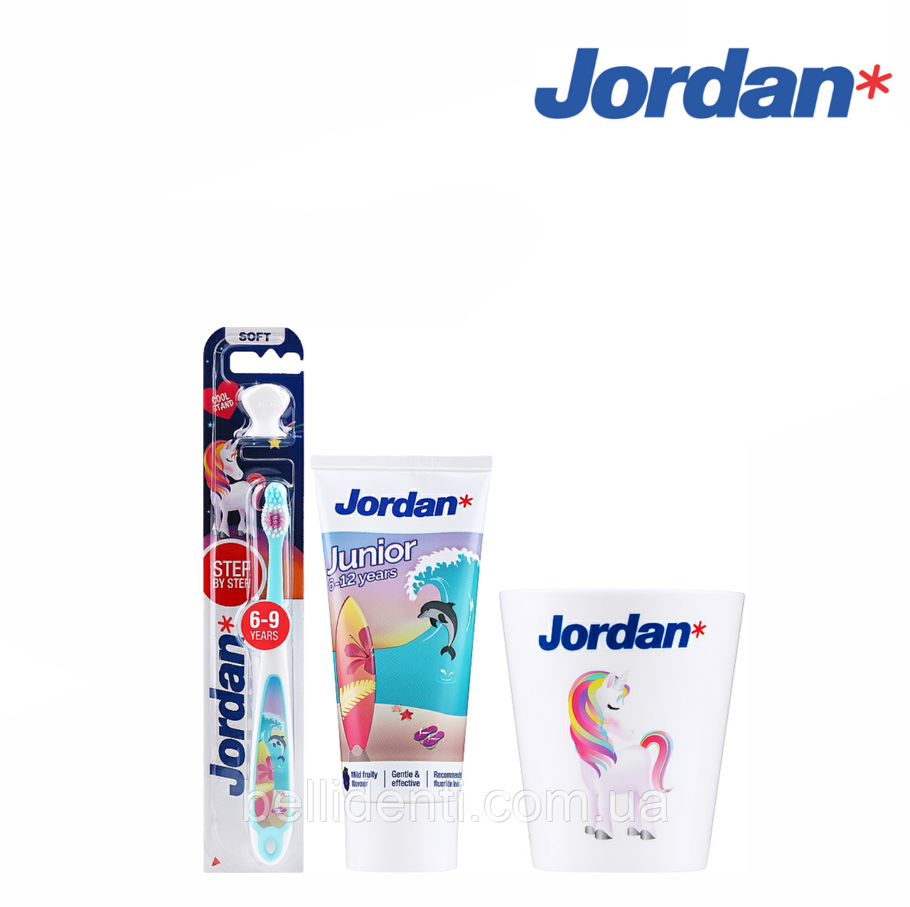 Набір Jordan Junior 6-12 років (зубна паста 50 мл+зубна щітка+стаканчик) пляж