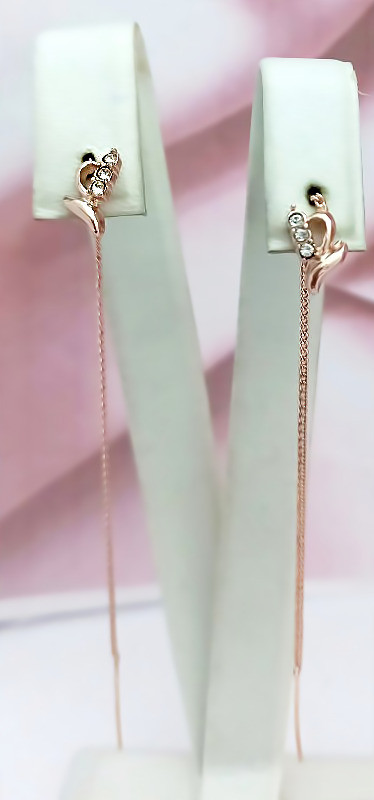 Сери протяжки бульут. Висота сережки 9.0 см ширина 2 мм.