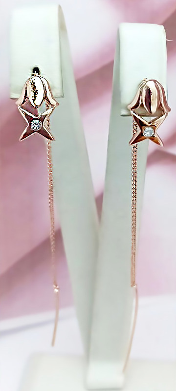 Сери протяжки бульут. Висота сережки 9.0 см завширшки 5 мм.