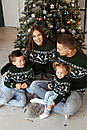 Жіночий в'язаний різдвяний светр "Олені" Гольф Зелений, фото 5