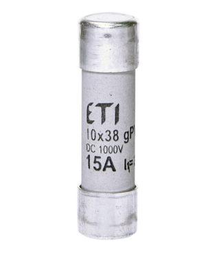 Запобіжник ETI CH 10x38 gPV 15A DC 1000V (30kA) код 002625080 постійний струм, фото 1