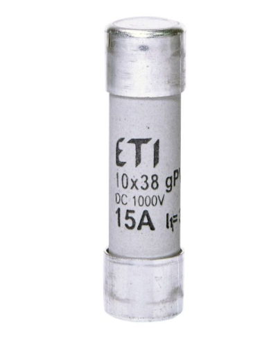 Запобіжник ETI CH 10x38 gPV 15A DC 1000V (30kA) код 002625080 постійний струм