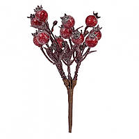 Ветка декоративная Yes! Fun с красными ягодами, 16,5 см, засахаренная