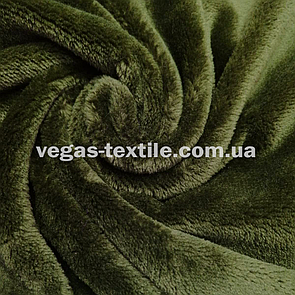 Тканина Махра Велсофт двостороння полірована Хакі (ширина 1.8 м)