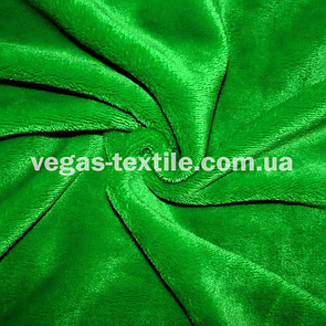 Тканина Махра Велсофт двостороння полірована трав'яний (ширина 1.8 м)