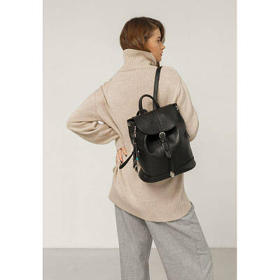 Шкіряний рюкзак, шкіряні жіночі рюкзаки, рюкзак для жінок, рюкзак для роботи, жіночі рюкзаки кожані, подарунок на др Олсен чорний