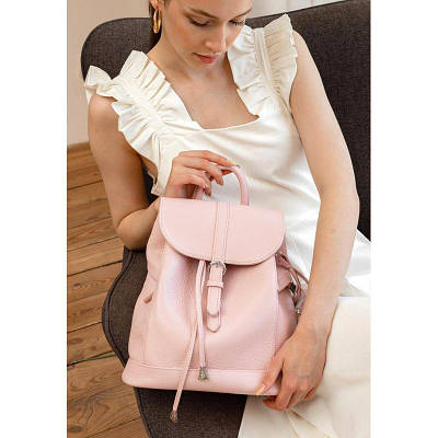Шкіряний рюкзак, шкіряні жіночі рюкзаки, рюкзак для жінок, рюкзак для роботи, жіночі рюкзаки кожані, подарунок на др Олсен рожевий