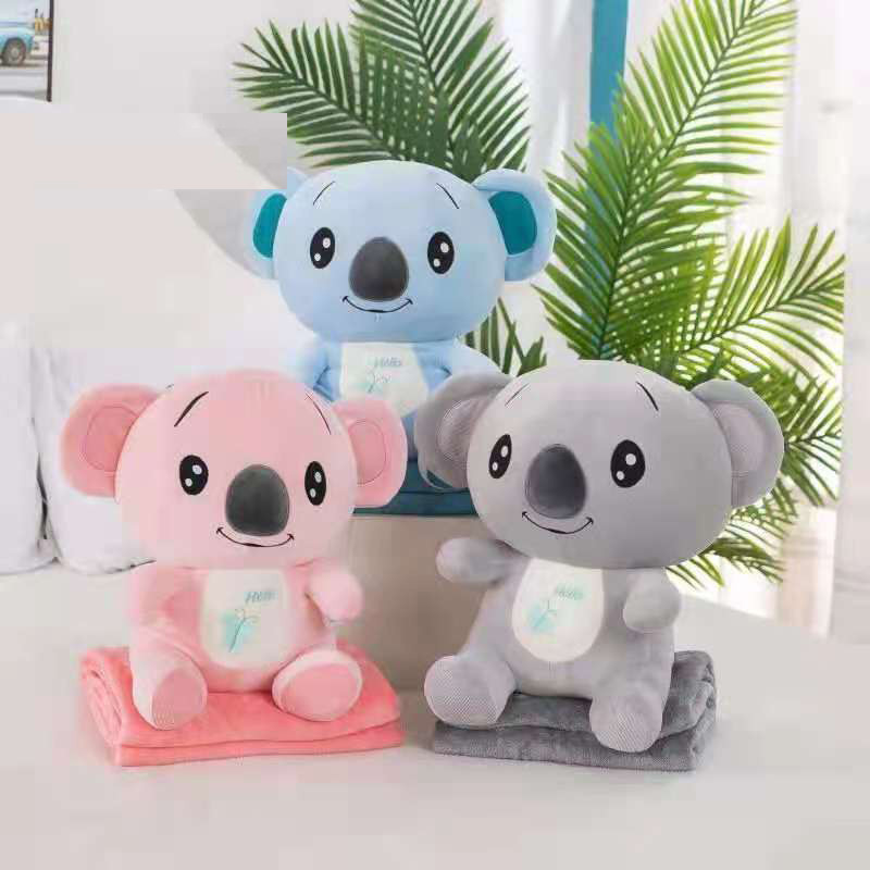 Іграшка подушка з пледом із мікрофібри 3в1 Коала, висота 46 см, 3 кольори, фото 1
