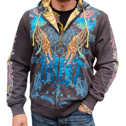 Худи свитшот Ed Hardy Christian Audiger Wrists - Gray, фото 1