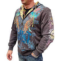 Худи свитшот Ed Hardy Christian Audiger Wrists - Gray, фото 4