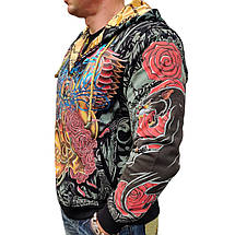 Худи свитшот Ed Hardy Christian Audiger Golden Skull- Black, фото 4