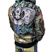 Худи свитшот Ed Hardy Christian Audiger Golden Skull- Black, фото 5