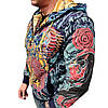 Худи свитшот Ed Hardy Christian Audiger Golden Skull- Blue, фото 10