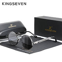 Фотохромные солнцезащитные очки Тишейды в металлической оправе N7579F KINGSEVEN DESIGN Серый