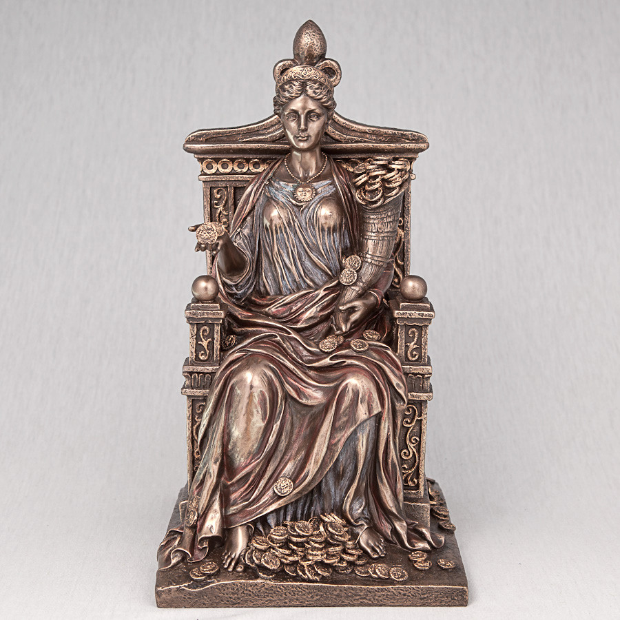 Статуэтка Veronese Богиня Удачи Фортуна на троне 27 см 72737 V4 полистоун покрытый бронзой - фото 2 - id-p238157743