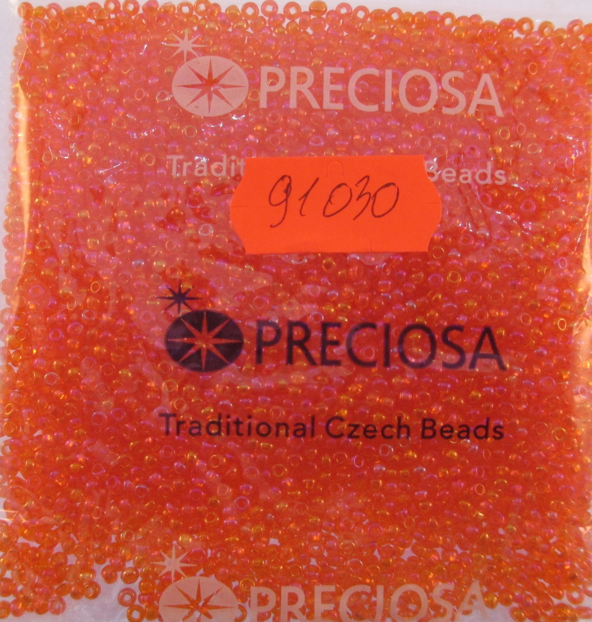 Бісер 10/0, колір — апельсиновий, No91030 (пач.50 грамів)