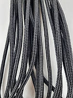 Шнур круглий з наповнювачем 5мм білий, чорний моток 100м