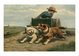 Листівка Boy with a Dog Cart