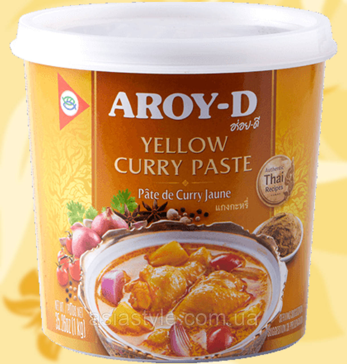 Жовта каррі паста, Yellow curry paste, Aroy-D, 400г, Таїланд, ВоЧДм, фото 1