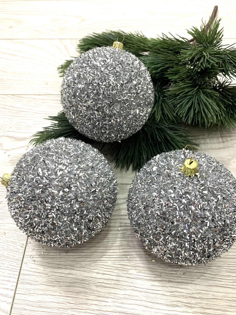 Куля новорічна, ялинкова. Куля на ялинку ( срібло діаметр 10 см), фото 1