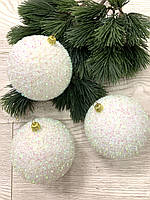 Куля новорічна, ялинкова. Куля на ялинку (білий діаметр 10 см), фото 4