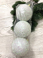 Куля новорічна, ялинкова. Куля на ялинку (білий діаметр 10 см), фото 6