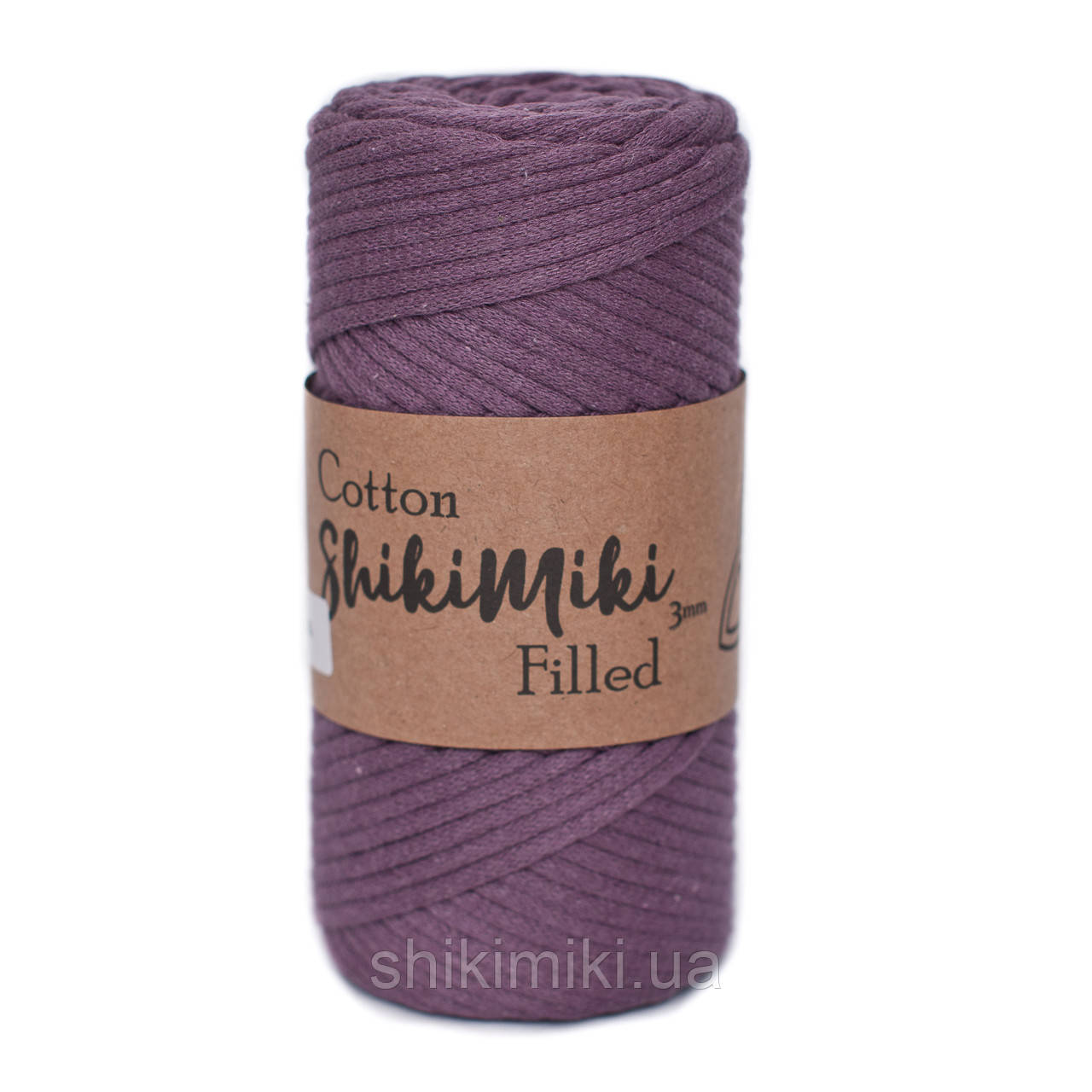 Трикотажний бавовняний шнур Cotton Filled 3 мм, колір Лавандин
