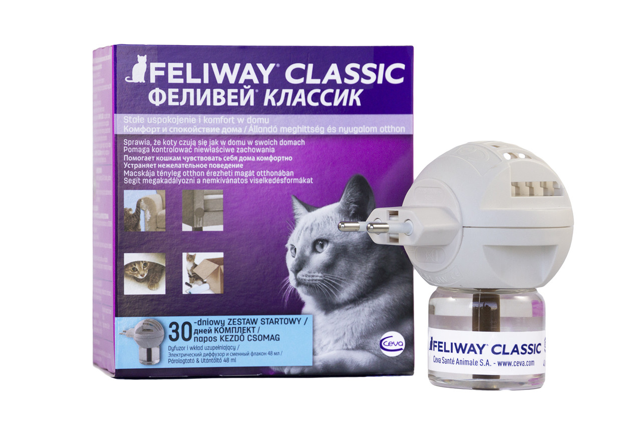 Фелівей дифузор + блок 48 мл для корекції поведінки кішок Ceva Feliway Classic і флакон із феромонами