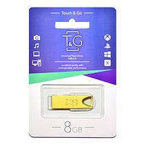 Накопичувач USB 8GB T&G металева серія 117 золото, фото 3