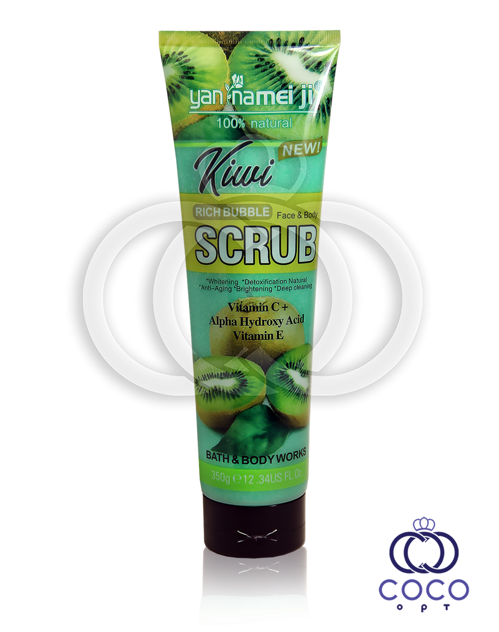 Сольовий скраб для обличчя і тіла Kiwi Rich Bubble Face&Body Scrub з екстрактом ківі