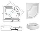 Душовий піддон Besco Maxi 100x80 c екраном і ніжками правий, фото 3