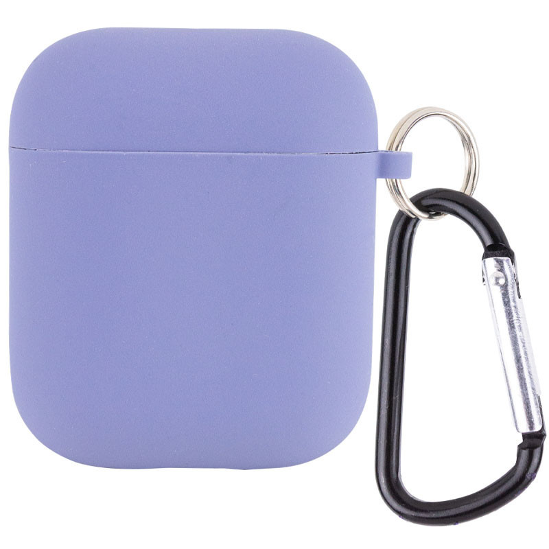Чохол для AirPods 1/2 Silicone case Microfiber (з мікрофіброю) lavender
