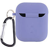 Чохол для AirPods 1/2 Silicone case Microfiber (з мікрофіброю) lavender, фото 3
