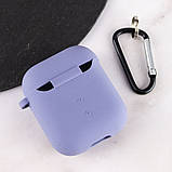 Чохол для AirPods 1/2 Silicone case Microfiber (з мікрофіброю) lavender, фото 5