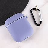 Чохол для AirPods 1/2 Silicone case Microfiber (з мікрофіброю) lavender, фото 4