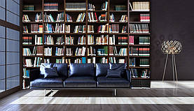Флізелінові фото шпалери ретро стиль 368x280 см книги на полиці (12170V10)+клей