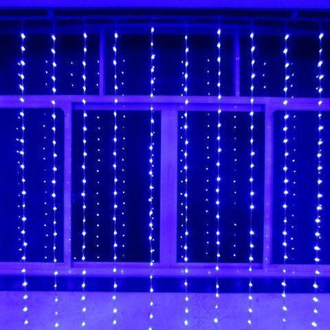 Електрична гірлянда новорічна Multi Function 2х2 м синя водоспад штора завіса зорепад LED синє світло