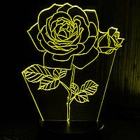 Акриловый светильник-ночник Роза желтый tty-n001146